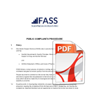 FASS Public Complaints Procedure